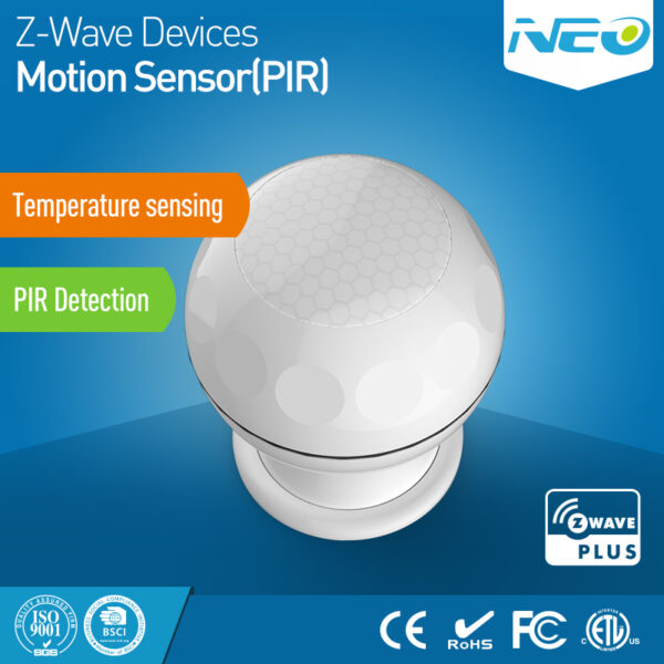 NEO Coolcam Motion Sensor med Termometer, Z-Wave Plus, NAS-PD02Z